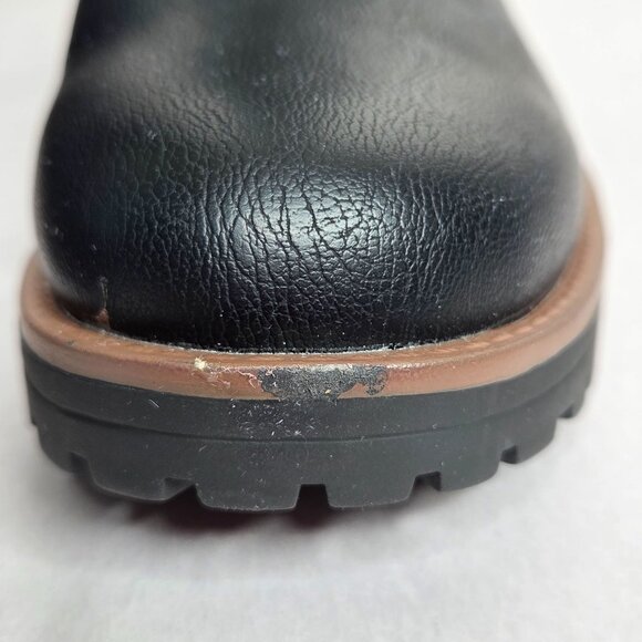 Sun + Stone Women's Nelliee Lug Sole Slouch Black Boots - Picture 7 of 9